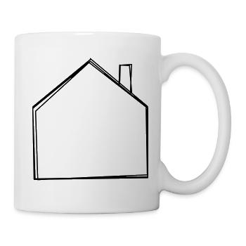 Haus handgezeichnet - Tasse - Weiß - Rechts