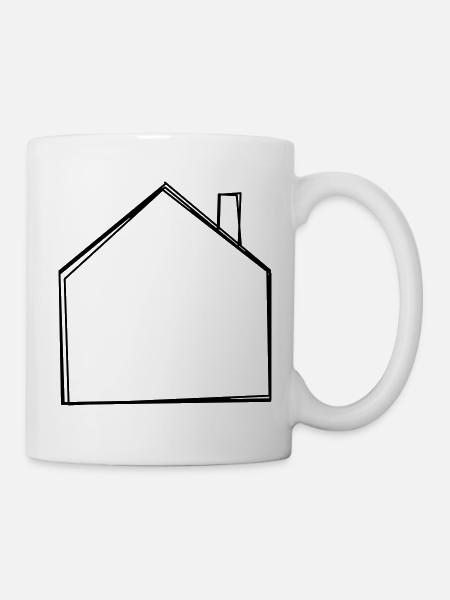 Haus handgezeichnet - Tasse - Weiß