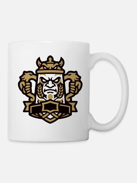Bierkrug Maskottchen Wappen - Tasse - Weiß