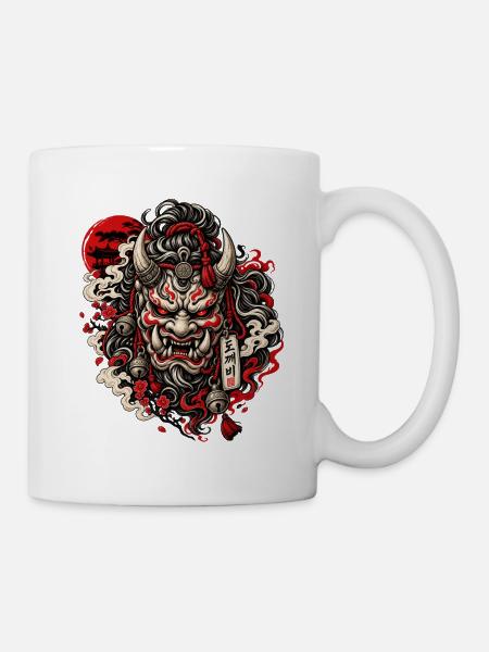 Dämonenmaske Dokkaebi Stil - Tasse - Weiß