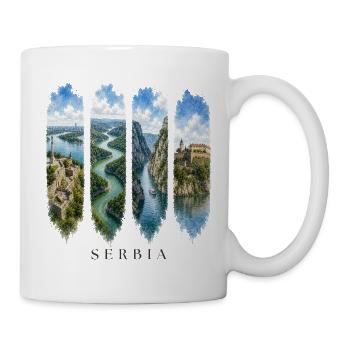 Serbien Travel – Belgrad & Natur Motiv - Tasse - Weiß - Rechts