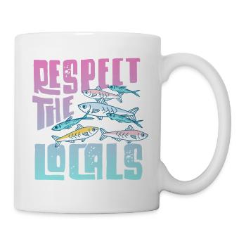 Respect the locals Pastell Fische Wassersport - Tasse - Weiß - Rechts