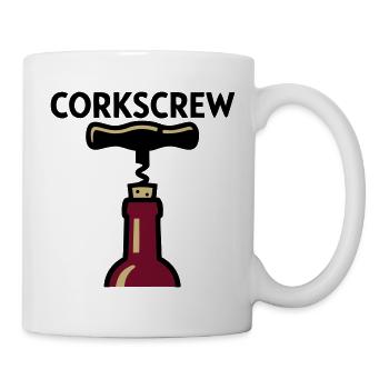 Korkenzieher Wein Grafik - Tasse - Weiß - Rechts