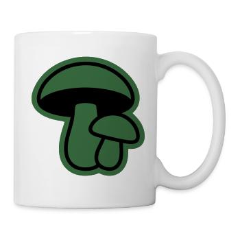Gruene Pilz Silhouette Icon - Tasse - Weiß - Rechts