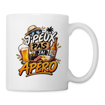 Ich kann nicht, ich habe einen Aperitif – Humor - Tasse - Weiß - Rechts