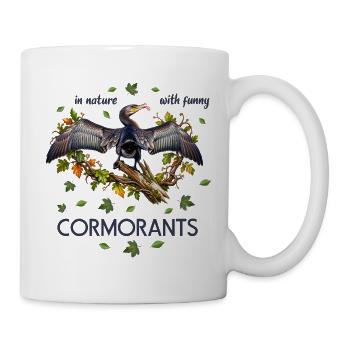 Kormoran lustiger Vogel naturverbunden - Tasse - Weiß - Rechts