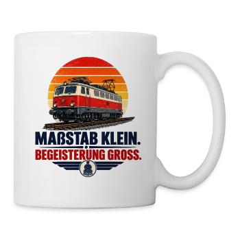 Modelleisenbahn Maßstab klein Begeisterung Groß  - Tasse - Weiß - Rechts