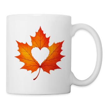 Herbstblatt Baum Wald - Tasse - Weiß - Rechts