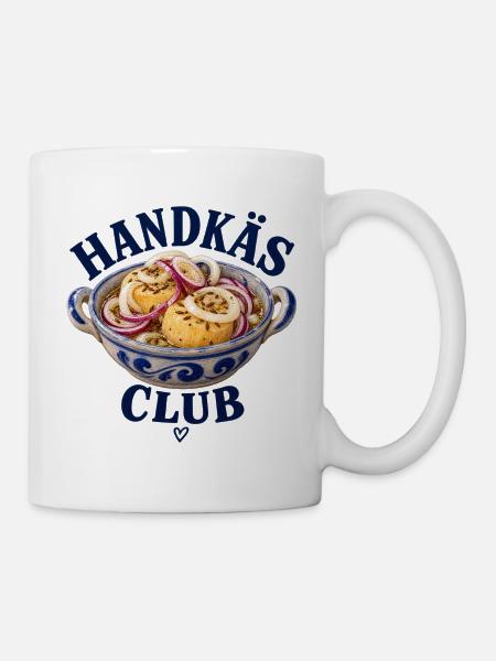 Handkäs Club – Hessisches Kultessen mit Herz - Tasse - Weiß