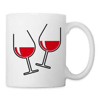 2 Rotweingläser Prosten Zu (Bauchig / Offen / 2C) - Tasse - Weiß - Rechts