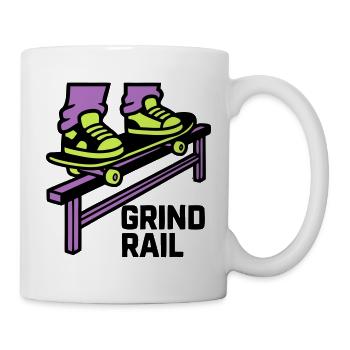Skateboard Grind Rail Logo - Tasse - Weiß - Rechts