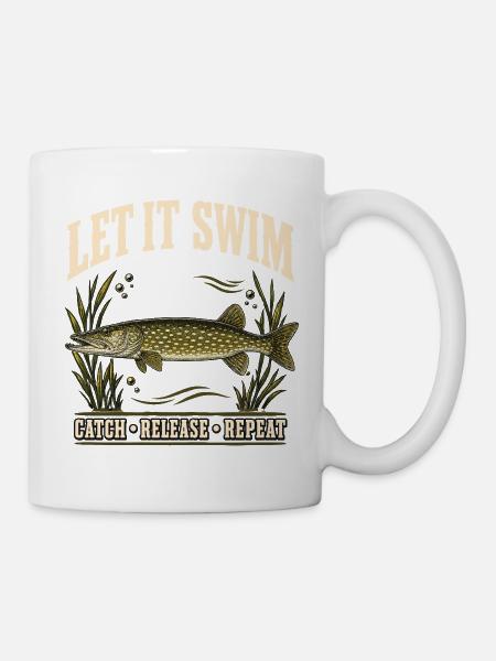 Hechtangeln Catch and Release Shirt - Tasse - Weiß