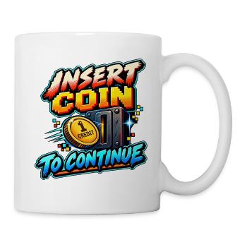 Münze einfügen, um fortzufahren – Retro Arcade - Tasse - Weiß - Rechts