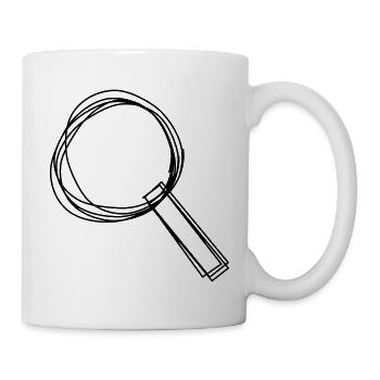 Lupe handgezeichnet - Tasse - Weiß - Rechts