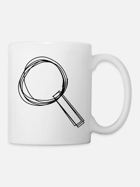 Lupe handgezeichnet - Tasse - Weiß