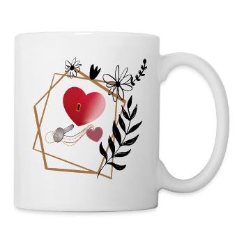 Schlüssel zum Glück - Tasse - Weiß - Rechts