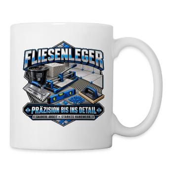 Fliesenleger Präzision Bis Ins Detail - Tasse - Weiß - Rechts