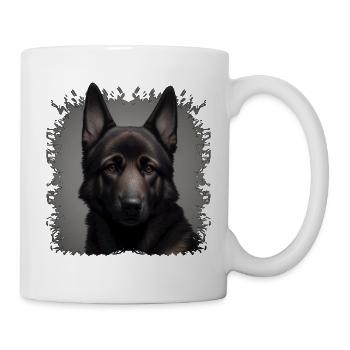 Dunkler Schäferhund  - Tasse - Weiß - Rechts