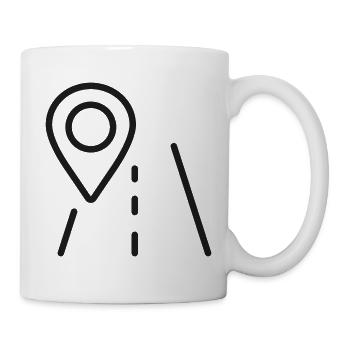 GPS-Straßennavigationslinien-Symbol - Tasse - Weiß - Rechts