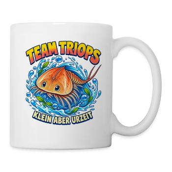 Team Triops – Klein aber Urzeit - Tasse - Weiß - Rechts