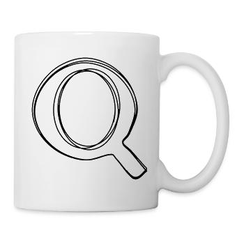 Buchstabe Q handgezeichnet - Tasse - Weiß - Rechts