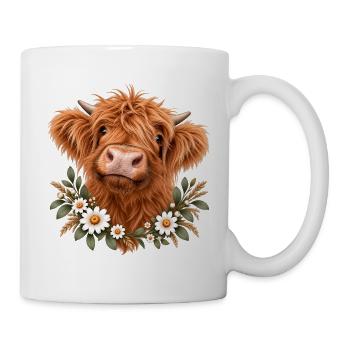 Cute Highland Baby Cow  - Tasse - Weiß - Rechts