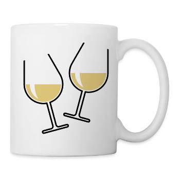 2 Weißweingläser Prosten Zu, Wein Bauchig Offen 2C - Tasse - Weiß - Rechts