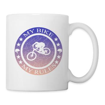 Bike Regeln Emblem Mountainbike - Tasse - Weiß - Rechts