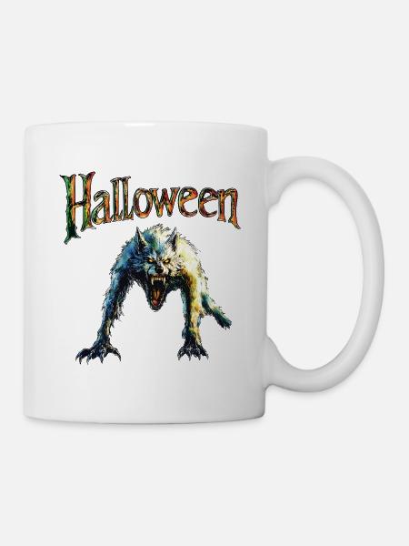 Halloween-Werwolf - Tasse - Weiß