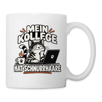 Mein Kollege hat Schnurrhaare Katze - Tasse - Weiß - Rechts