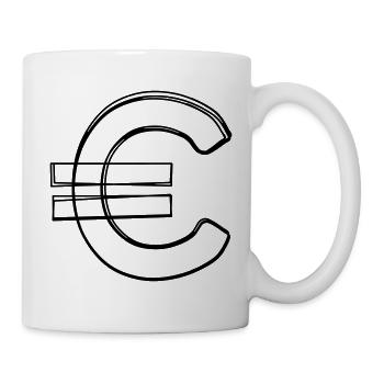 Eurozeichen handgezeichnet - Tasse - Weiß - Rechts