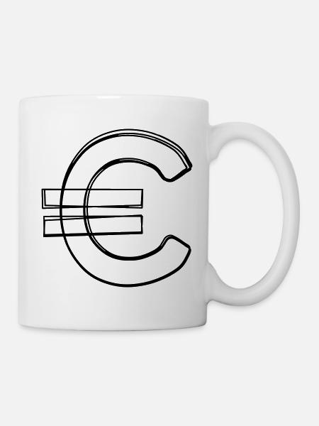 Eurozeichen handgezeichnet - Tasse - Weiß