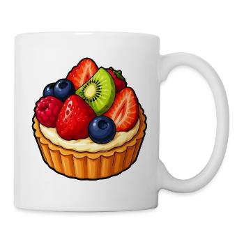 Beerenfrucht Törtchen Muster - Tasse - Weiß - Rechts