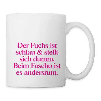 Gegen Rechts: Der listige Fuchs gegen Faschismus - Tasse - Weiß - Rechts