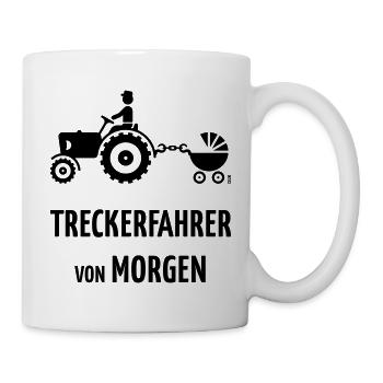 Treckerfahrer Von Morgen (Trecker & Kinderwagen B) - Tasse - Weiß - Rechts