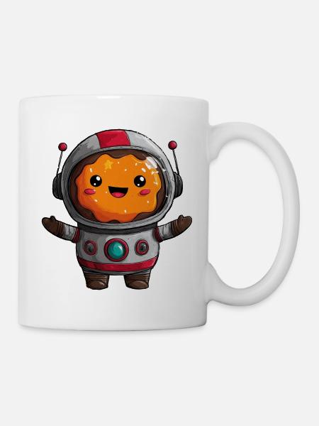 WeltraumDonut mit Astronaut - Tasse - Weiß