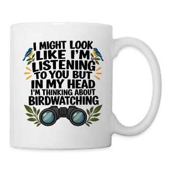 Vogelbeobachter, Vogelliebhaber, Naturliebhaber, Kunst - Tasse - Weiß - Rechts