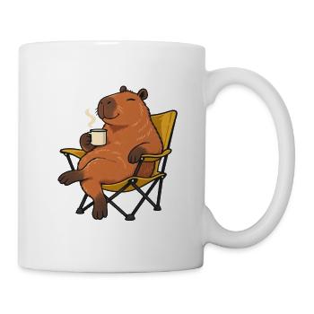 Entspanntes Capybara beim Camping - Tasse - Weiß - Rechts
