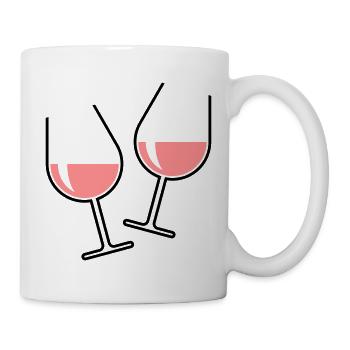 2 Roséweingläser Prosten Zu, Wein Bauchig Offen 2C - Tasse - Weiß - Rechts