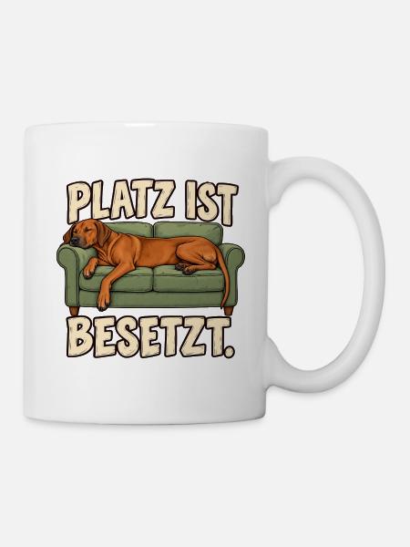 Ridgeback auf dem Sofa – Platz ist besetzt - Tasse - Weiß
