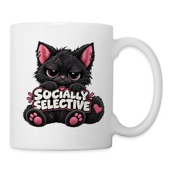 Socially Selective Katze - Tasse - Weiß - Rechts