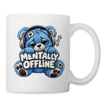 Mentally Offline Plüschbär - Tasse - Weiß - Rechts