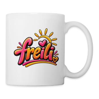 Freili Sonnenherz Neon-Design - Tasse - Weiß - Rechts