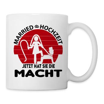 Junggesellenabschied Sie hat die Macht Bride Braut - Tasse - Weiß - Rechts