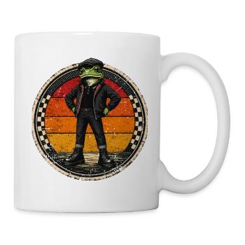  Vintage Frosch, Ska-Reggae Rock-Music Ska-Punk, - Tasse - Weiß - Rechts