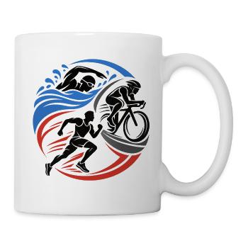 Triathlon – Schwimmen Radfahren Laufen - Tasse - Weiß - Rechts