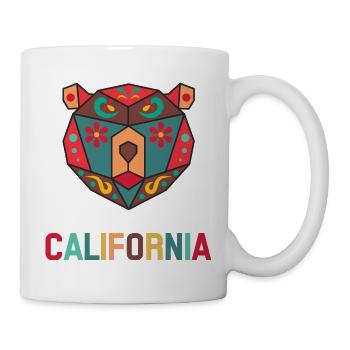 Kalifornien Bärenkopf Geometric California USA - Tasse - Weiß - Rechts