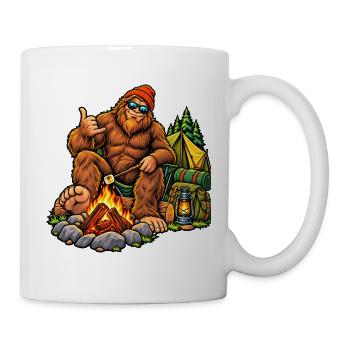 Bigfoot Camping am Lagerfeuer - Tasse - Weiß - Rechts