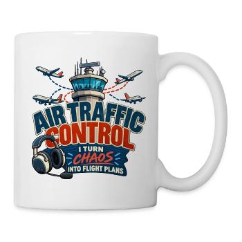 Lustiges Luftverkehrskontroll-Luftfahrtdesign - Tasse - Weiß - Rechts