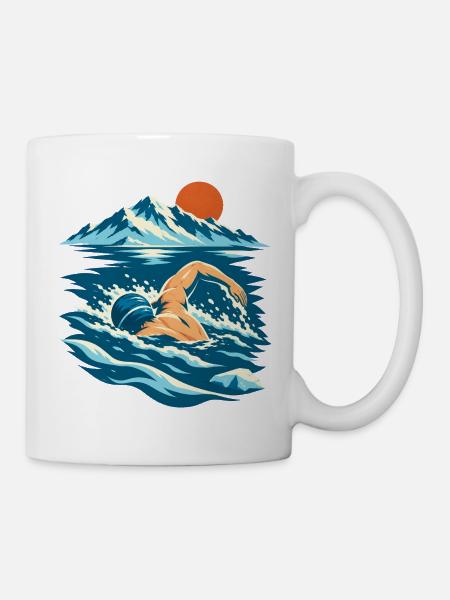 Eisbaden Bergsee - Tasse - Weiß